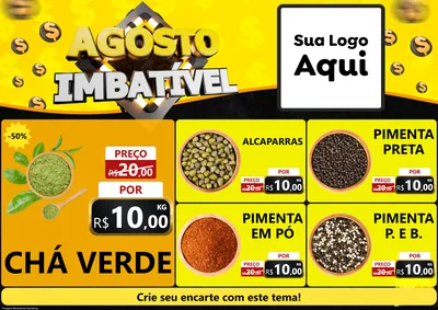 Modelo de Encarte para Encarte A4 Horizontal com o tema Agosto Imbatível para Produtos Naturais
