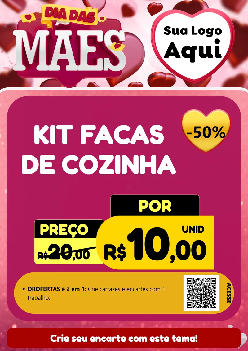 Modelo de Cartaz para Cartaz A4 Vertical com o tema Dia Das Mães para Utilidades Domésticas