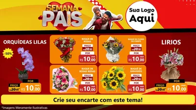 Modelo de TV para TV Horizontal com o tema Semana Dos Pais para Floricultura e jardim