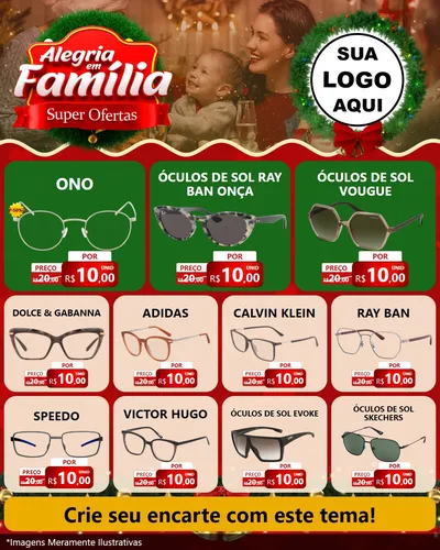 Modelo de Rede Social para Feed Instagram com o tema Alegria Em Família - Super Ofertas para Óticas