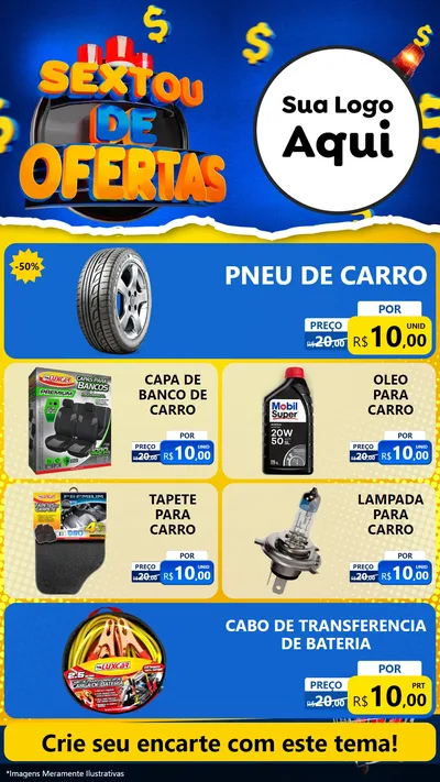 Modelo de TV para TV Vertical com o tema Sextou de Ofertas para Auto peças
