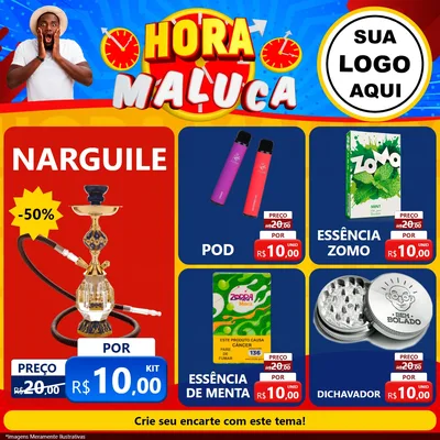 Modelo de Rede Social para Feed Facebook com o tema Hora Maluca para Tabacaria