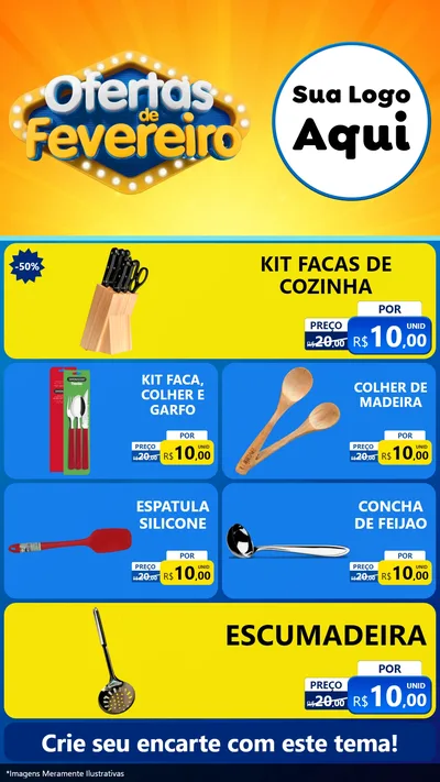 Modelo de TV para TV Vertical com o tema Ofertas de Fevereiro para Utilidades Domésticas
