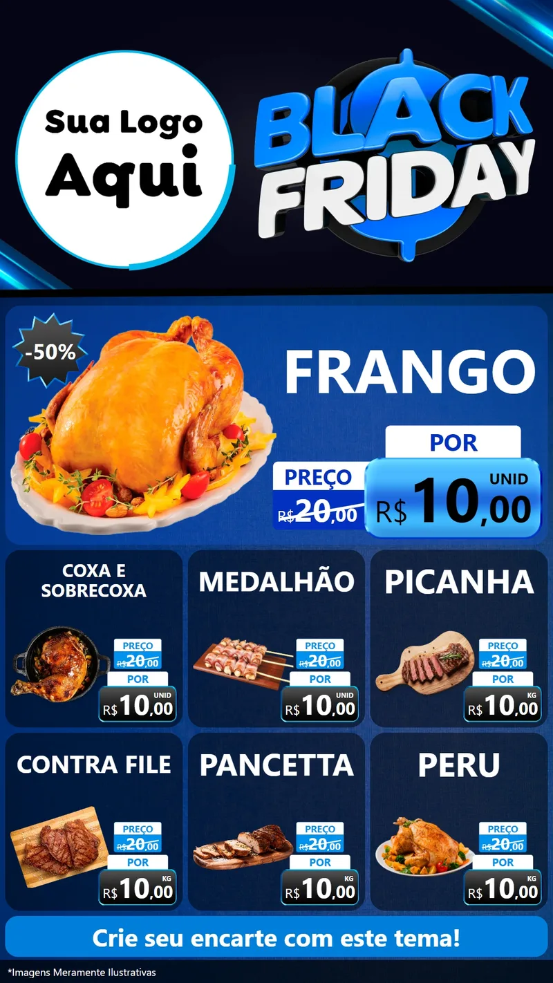 Modelo de Rede Social para Stories com o tema Black Friday para Assados