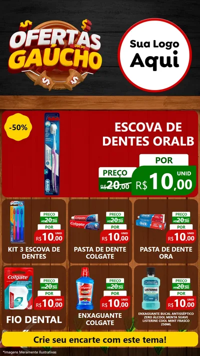 Modelo de Rede Social para Stories com o tema Ofertas Dia do Gaúcho para Higiene Pessoal