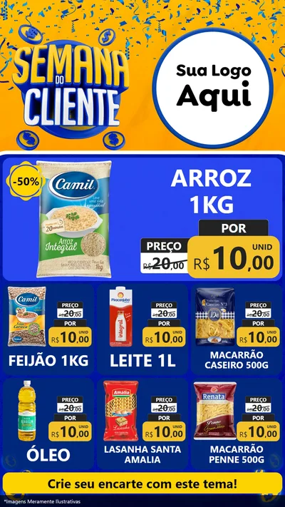 Modelo de Rede Social para Stories com o tema Semana do Cliente para Supermercado