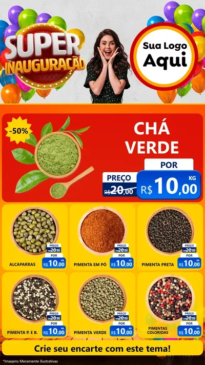 Modelo de Rede Social para Stories com o tema Super Inauguração para Produtos Naturais