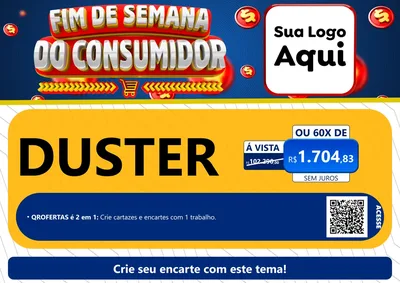 Modelo de Cartaz para Cartaz A4 Horizontal com o tema Fim de Semana do Consumidor para Concessionaria de Carros