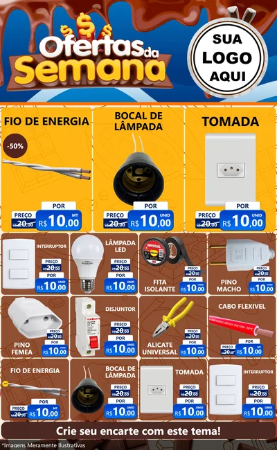 Modelo de Encarte para Encarte Grande com o tema Ofertas da Semana - Páscoa para Materiais Elétricos