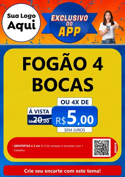Modelo de Cartaz para Cartaz A4 Vertical com o tema Exclusivo do Aplicativo para Móveis e Eletro