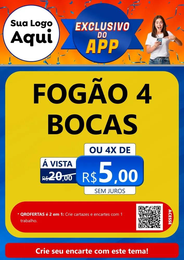 Modelo de Cartaz para Cartaz A4 Vertical com o tema Exclusivo do Aplicativo para Móveis e Eletro