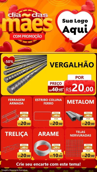 Modelo de Rede Social para Stories com o tema Dia das Mães com Promoção para Ferragens