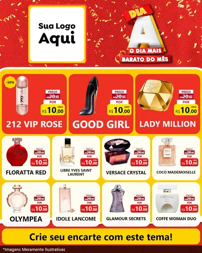 Modelo de Rede Social para Feed Instagram com o tema Dia A o Dia Mais Barato do Mês para Perfumes