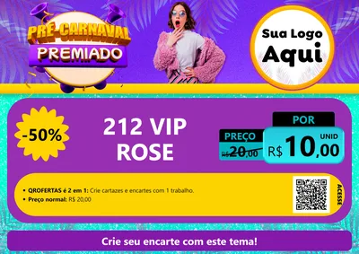 Modelo de Cartaz para Cartaz A4 Horizontal com o tema Pré-Carnaval Premiado para Perfumes
