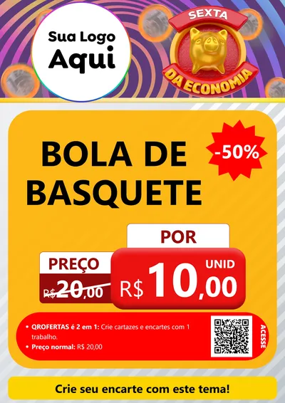 Modelo de Cartaz para Cartaz A4 Vertical com o tema Sexta da Economia para Artigos Esportivos