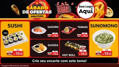 Modelo de TV para TV Horizontal com o tema Sábado de Ofertas Imbatíveis para Comida japonesa