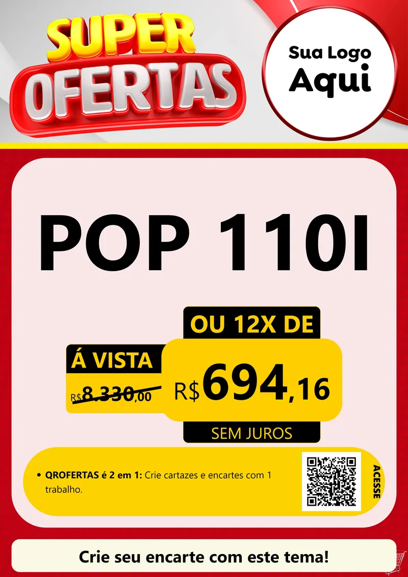 Modelo de Cartaz para Cartaz A4 Vertical com o tema Super Ofertas para Concessionaria de Motos