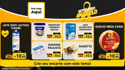 Modelo de TV para TV Horizontal com o tema Setembro Amarelo para Frios e Laticínios