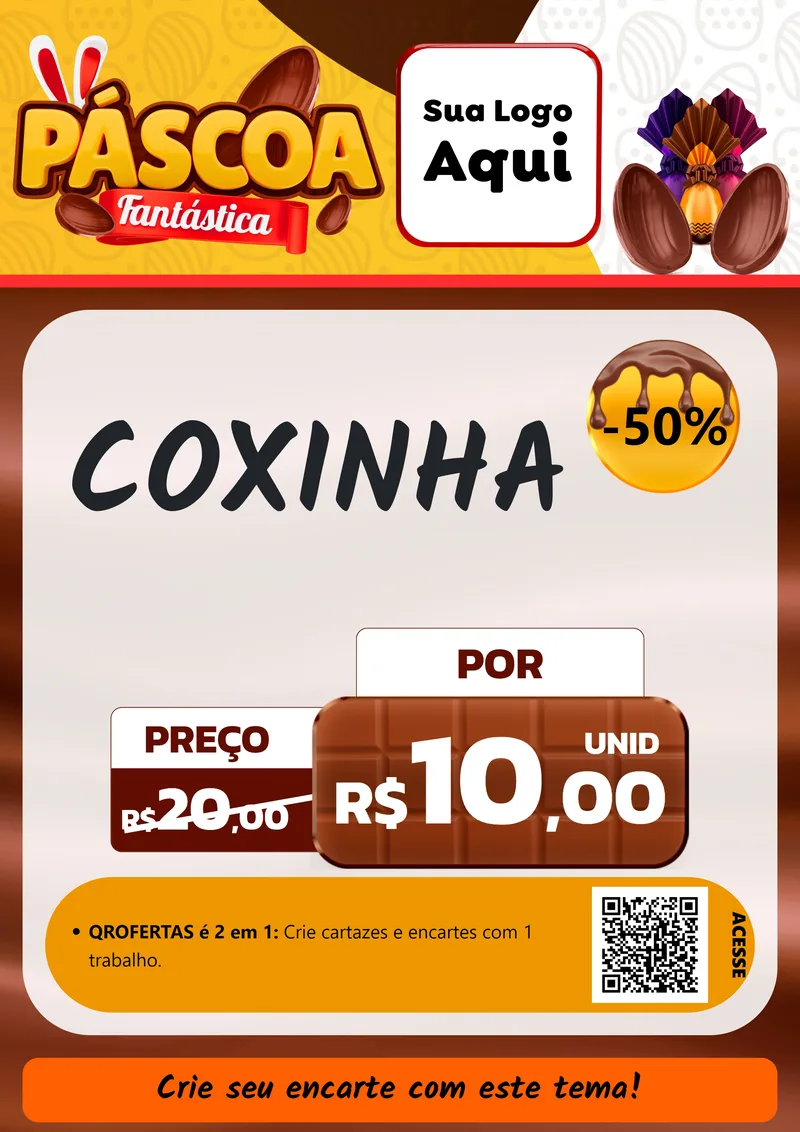 Modelo de Cartaz para Cartaz A4 Vertical com o tema Páscoa Fantástica para Salgadaria
