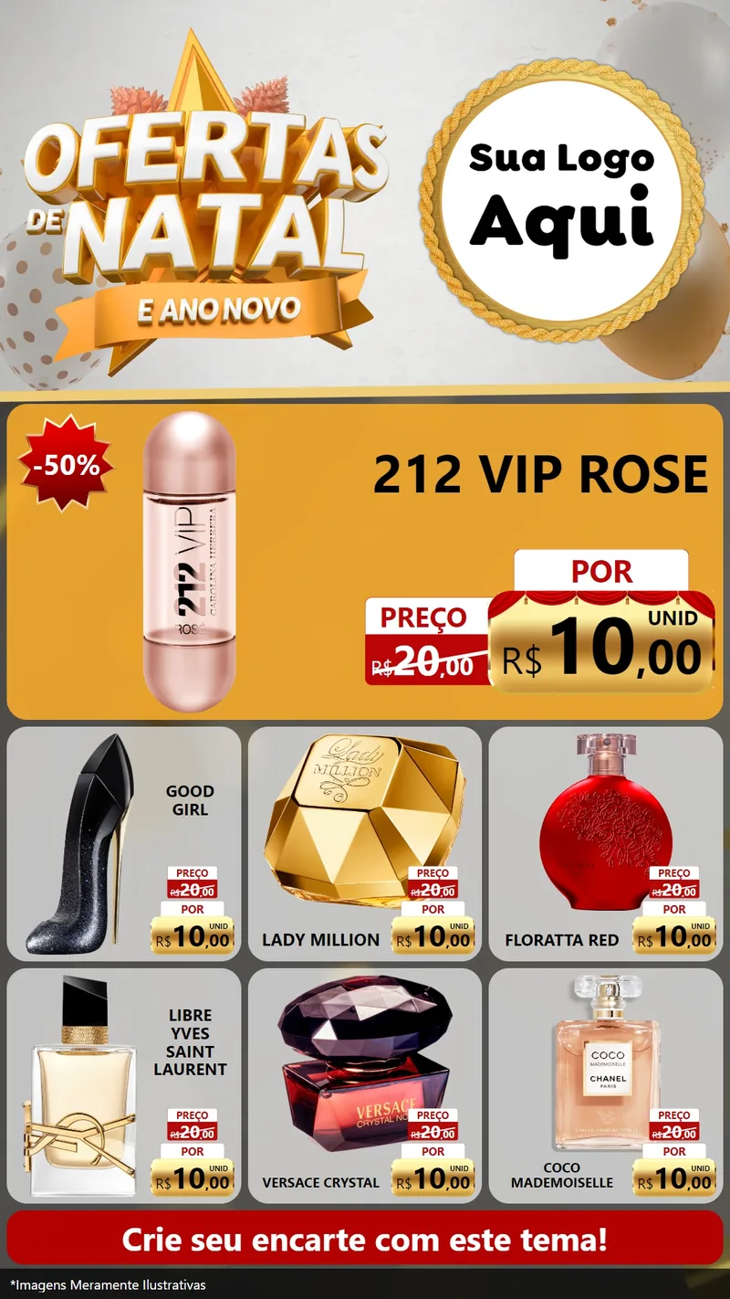 Modelo de Rede Social para Stories com o tema Ofertas De Natal E Ano Novo para Perfumes