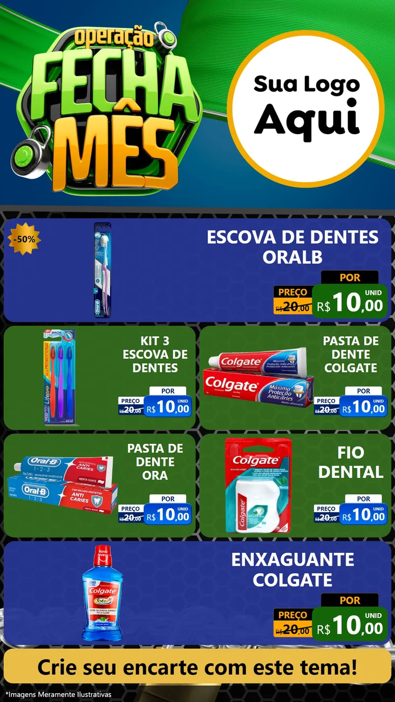 Modelo de TV para TV Vertical com o tema Operação Fecha Mês para Higiene Pessoal
