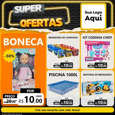Modelo de Rede Social para Feed Facebook com o tema Super Ofertas para Brinquedos