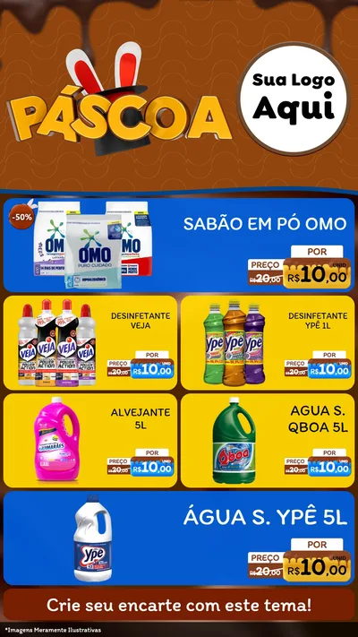 Modelo de TV para TV Vertical com o tema Páscoa para Produtos de Limpeza