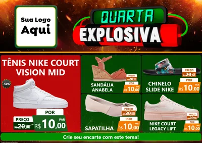 Modelo de Encarte para Encarte A4 Horizontal com o tema Quarta Explosiva para Calçados