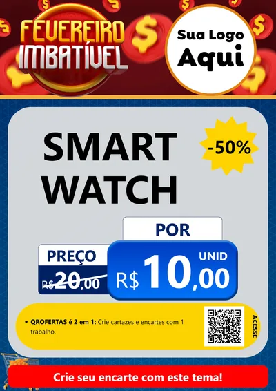 Modelo de Cartaz para Cartaz A4 Vertical com o tema Fevereiro Imbatível para Informática