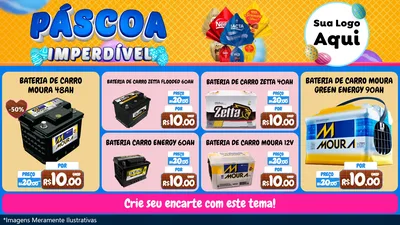 Modelo de TV para TV Horizontal com o tema Páscoa Imperdível para Baterias Elétricas