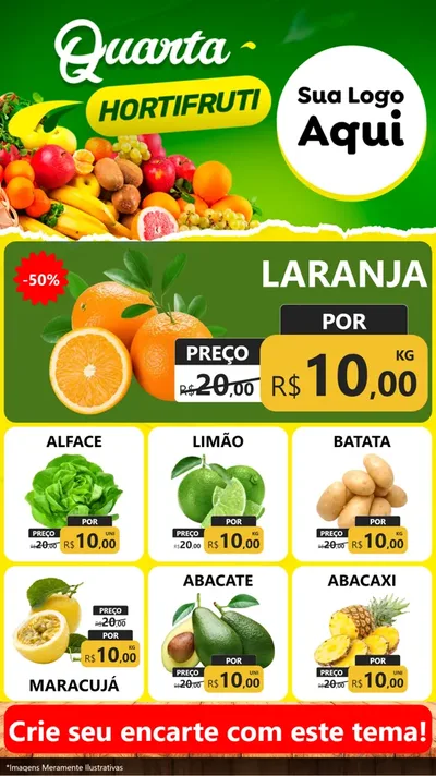 Modelo de Rede Social para Stories com o tema Quarta hortifruti para Hortifrúti