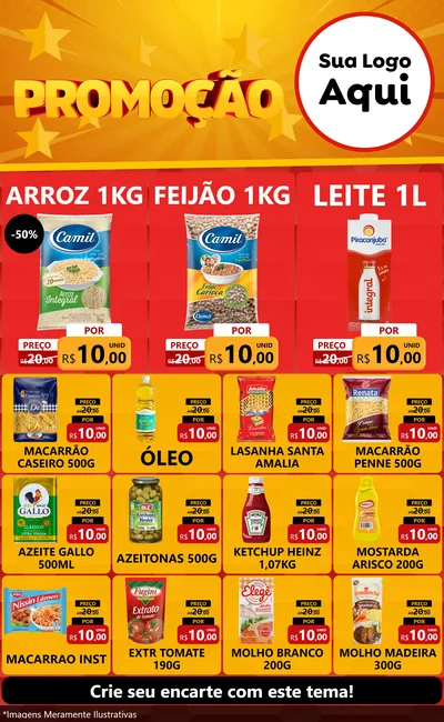 Modelo de Encarte para Encarte Grande com o tema Promoção para Supermercado