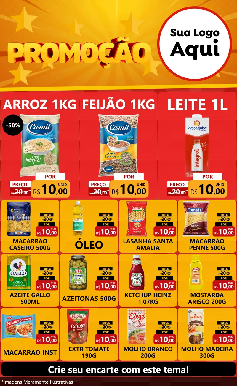 Modelo de Encarte para Encarte Grande com o tema Promoção para Supermercado