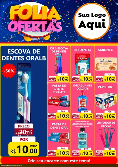 Modelo de Encarte para Encarte A4 Vertical com o tema Folia de Ofertas para Higiene Pessoal