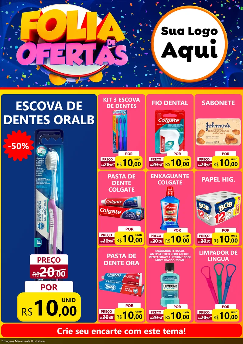 Modelo de Encarte para Encarte A4 Vertical com o tema Folia de Ofertas para Higiene Pessoal