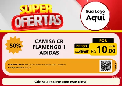 Modelo de Cartaz para Cartaz A4 Horizontal com o tema Super Ofertas para Roupas e acessórios