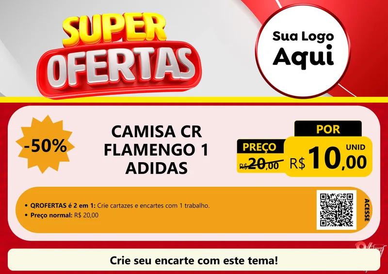 Modelo de Cartaz para Cartaz A4 Horizontal com o tema Super Ofertas para Roupas e acessórios