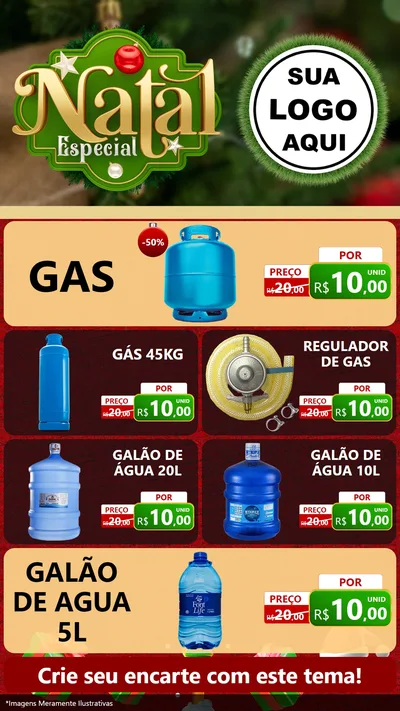 Modelo de TV para TV Vertical com o tema Natal Especial para Água e gás