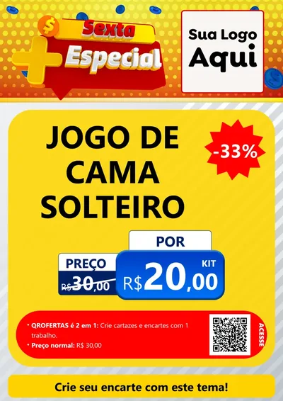 Modelo de Cartaz para Cartaz A4 Vertical com o tema Sexta Mais Especial para Cama, Mesa e Banho