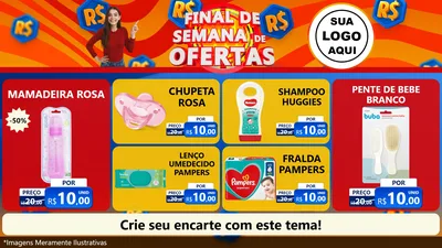 Modelo de TV para TV Horizontal com o tema Final de Semana de Ofertas para Bebês