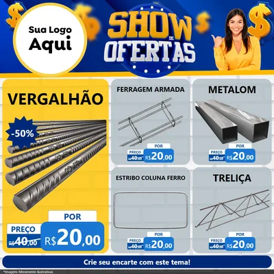 Modelo de Rede Social para Feed Facebook com o tema Show de Ofertas para Ferragens