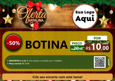 Modelo de Cartaz para Cartaz A4 Horizontal com o tema Ofertas Natalina para Agropecuária
