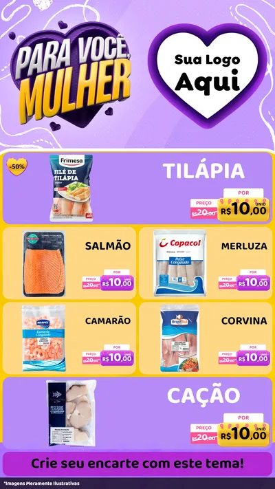 Modelo de TV para TV Vertical com o tema Para Você, Mulher para Peixaria