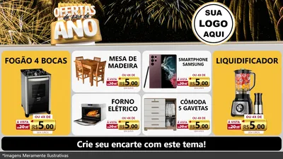 Modelo de TV para TV Horizontal com o tema Ofertas de Fim de Ano para Móveis e Eletro