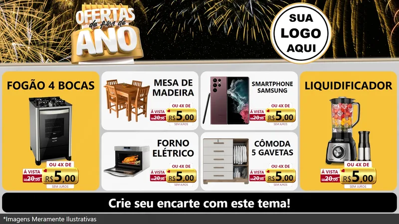 Modelo de TV para TV Horizontal com o tema Ofertas de Fim de Ano para Móveis e Eletro