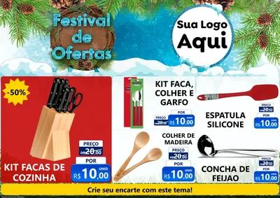 Modelo de Encarte para Encarte A4 Horizontal com o tema Festival de Ofertas - Inverno para Utilidades Domésticas