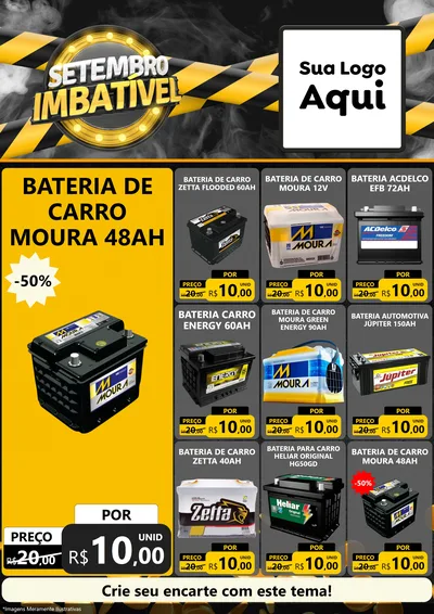 Modelo de Encarte para Encarte A4 Vertical com o tema Setembro Imbatível para Baterias Elétricas
