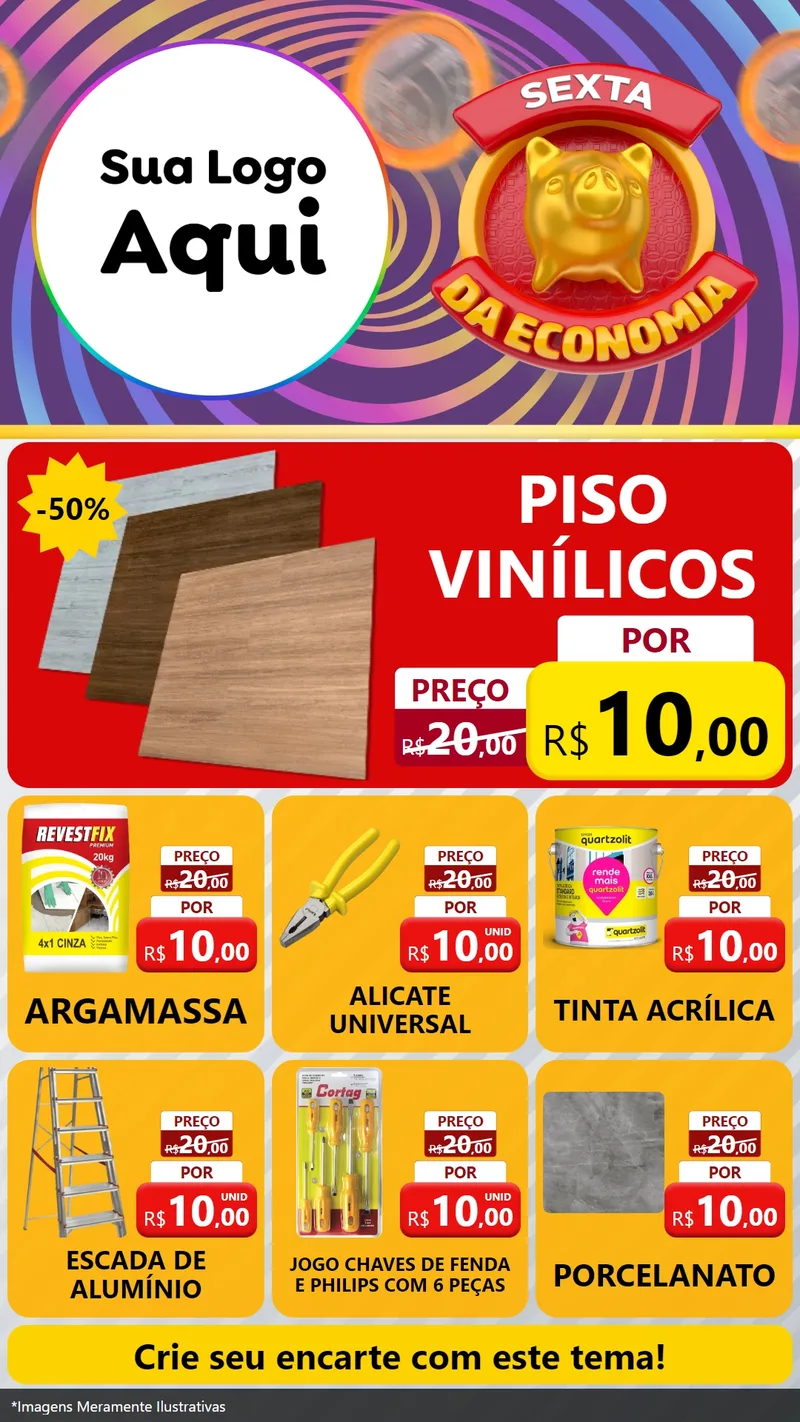 Modelo de Rede Social para Stories com o tema Sexta da Economia para Material para Construção