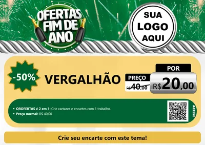 Modelo de Cartaz para Cartaz A4 Horizontal com o tema Ofertas Fim de Ano para Ferragens
