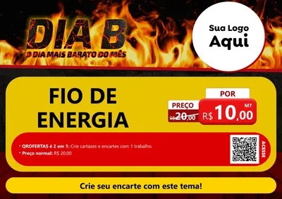 Modelo de Cartaz para Cartaz A4 Horizontal com o tema Dia B para Materiais Elétricos